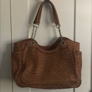 Brown Pebble Leather Handbag